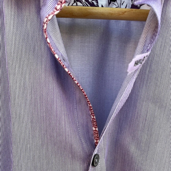 Ted Baker Archive Purple Pinstripe “mahjong” button-down,  Size Neck 15 - Picture 8 of 12